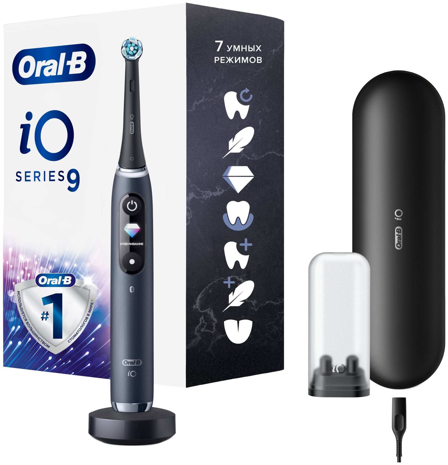 Электрическая зубная щетка ORAL-B iO Series 9/iOM9.1B2.2AD Onyx, цвет: черный [80349105] - фото №5