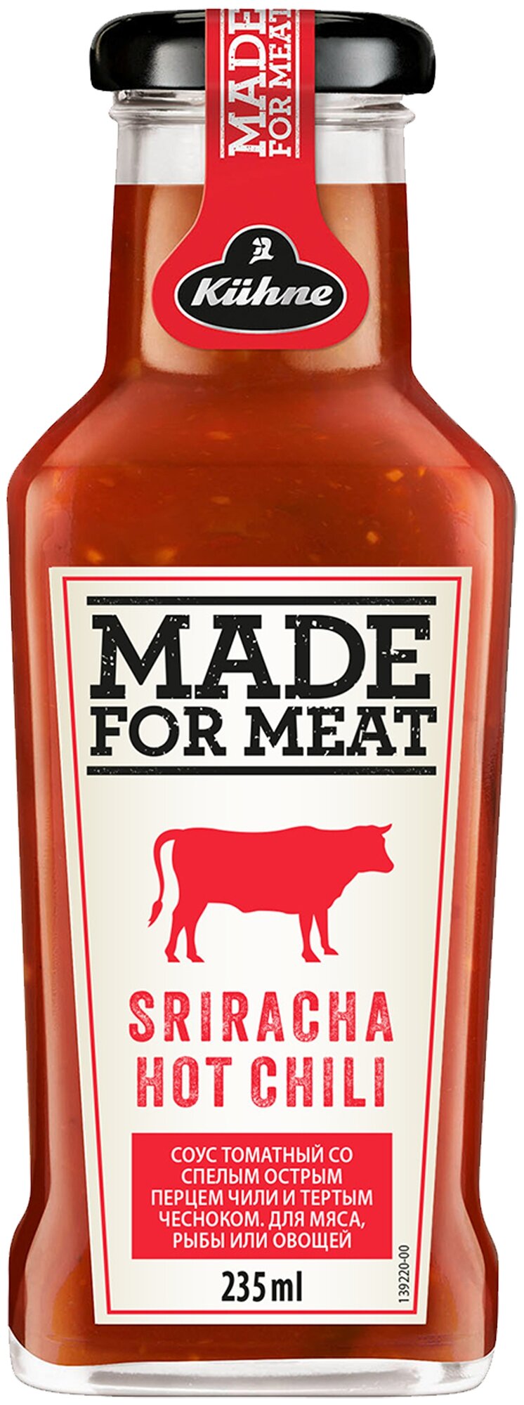 Соус Kuhne “Made for Meat” Sriracha Hotchili томатный острый с перцем Чили 235 мл