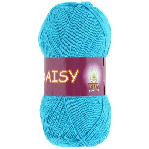 Пряжа Vita cotton Daisy светлая голубая бирюза (4411), 100%мерсеризованный хлопок, 295м, 50г, 1шт