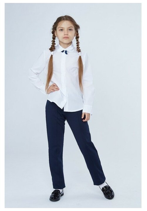 Школьные брюки для девочки цвет синий рост 134
