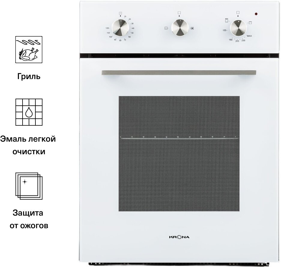 Встраиваемый газовый духовой шкаф Krona STRETTO 45 WH