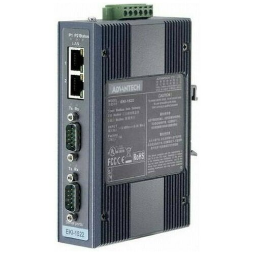 Шлюз Advantech (EKI-1522I-CE) последовательный преобразователь iot в ethernet freertos 2 портовая передача последовательный сервер modbusrtu hf5122rj45 rs232 485 422 до модуль тср