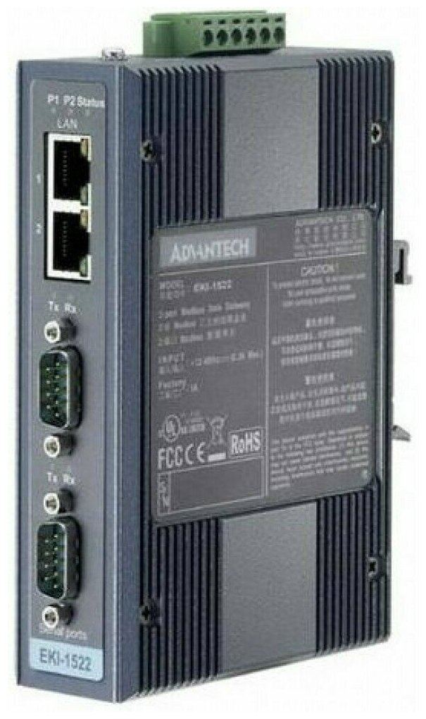 Модуль интерфейсный Advantech EKI-1522I-CE Интерфейсный модуль 2 порта 10/100Base-T, 2 порта RS-232/422/485, -40