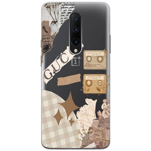 Силиконовый чехол на OnePlus 7 Pro, ВанПлюс 7 Про с 3D принтом GUCCI Stickers прозрачный матовый soft touch силиконовый чехол на oneplus 7 pro ванплюс 7 про с 3d принтом gucci stickers черный