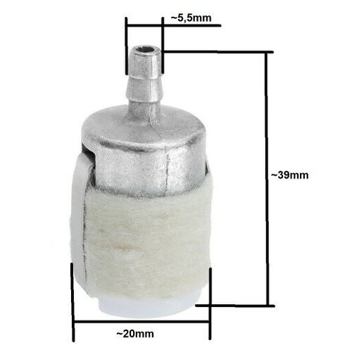 Фильтр топливный для триммера/бензопилы войлочный аналог Walbro (большой)