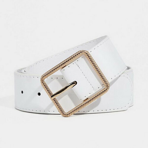 фото Ремень сима-ленд, размер 100, белый сима-лэнд