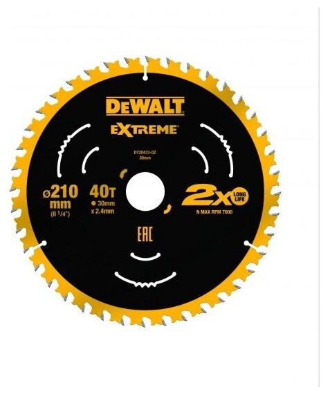 Диск пильный Dewalt DT20433 210*30мм