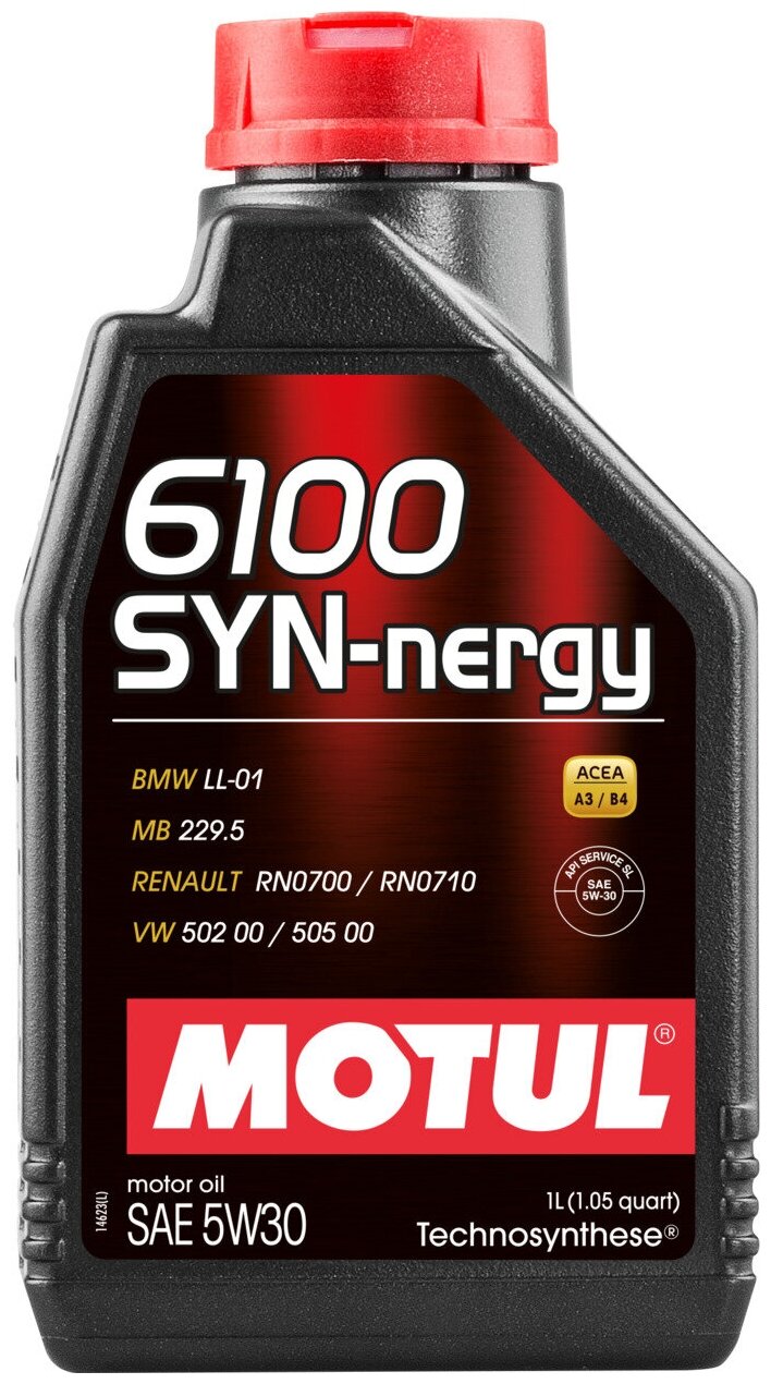 Моторное масло Motul 6100 Synergie+ 5W-30 1 л .