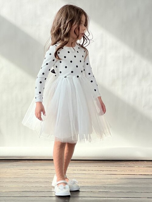 Платье Бушон, размер 104-110, белый