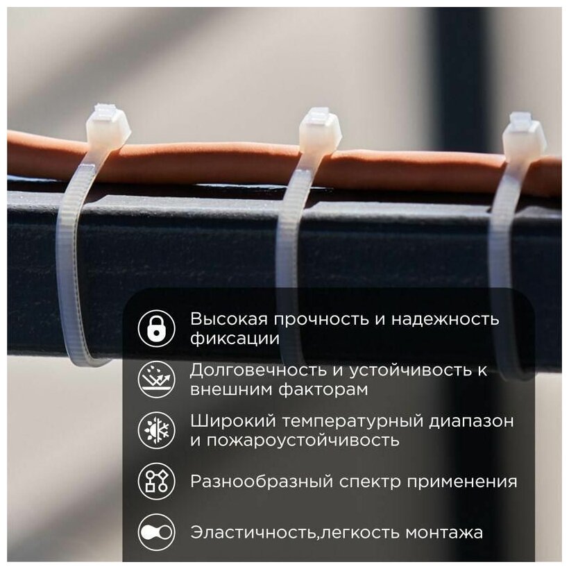 Хомуты Rexant 07-0120 2.5х120мм 100шт белый - фото №16