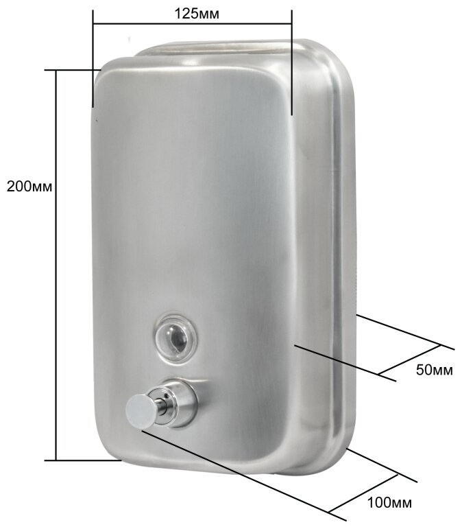 Дозатор для жидкого мыла Solinne из нержавеющей стали, Tm804ml, матовый, 1000 мл 2512.043 - фотография № 5