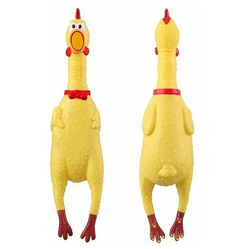 Кричащая (орущая) резиновая курица, 32 см