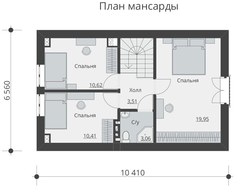 Проект - Проект одноэтажного дома с мансардой Rg5549 - фотография № 6