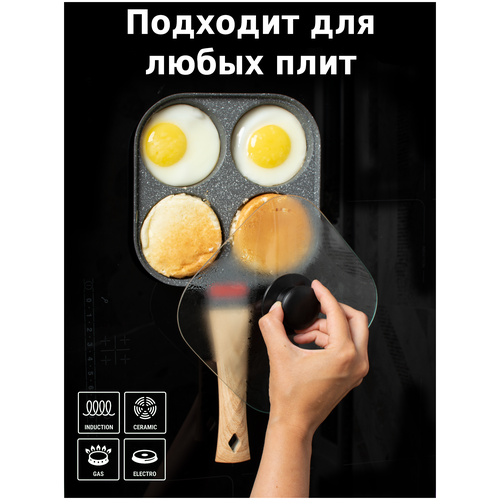 сковорода для яиц с крышкой Peonni