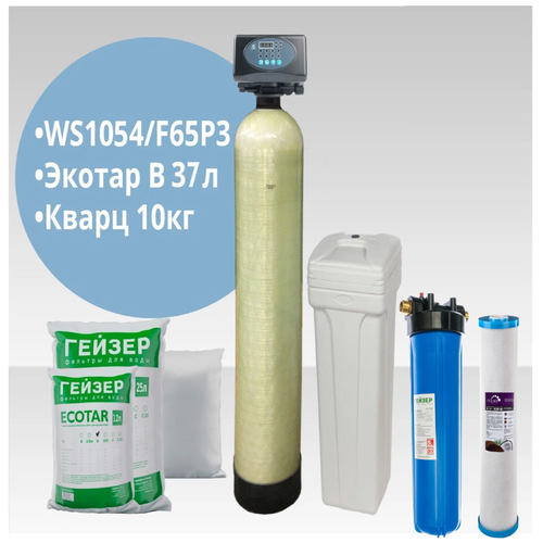 Установка WS1054/F65P3-A (Экотар В) обезжелезивание и умягчение воды+корпус фильтра 20ВВ с углем установка ws1054 f65p3 a экотар в30 обезжелезивание и умягчение воды