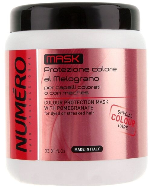 Brelil Professional Numеro Colour Protection Mask With Powegranate Маска для защиты цвета волос, 1000 г, 1000 мл, банка