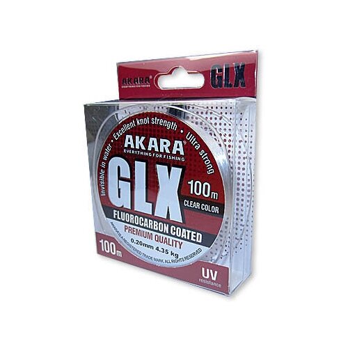 Леска Akara GLX Fluo Coated Clear 100м 0.27мм 7.5 кг