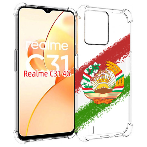 чехол mypads герб флаг армении для oppo realme c31 задняя панель накладка бампер Чехол MyPads герб флаг Таджикистана для OPPO Realme C31 задняя-панель-накладка-бампер