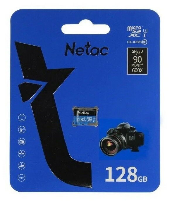 Карта памяти 128GB Netac MicroSDXC Class 10 UHS-I U1 P500 Standart + адаптер - фото №14