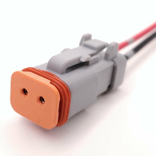 Разъем Deutsch DT06-2S к компрессору кондиционера LADA ВАЗ грузовым ам урал МАЗ КАМАЗ ГАЗ МАН Мерседес Даф Скания Ивеко Вольво Рено 2 pin 2 контакта с проводами 285₽