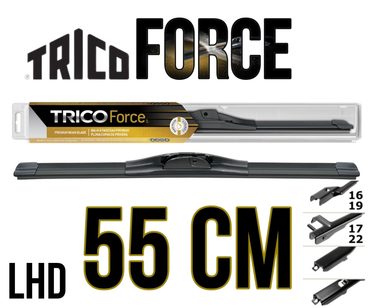 Щетка TRICO 550 мм/1шт Беcкаркасная (LHD) FORCE