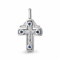 Подвеска из белого золота Aquamarine 922803с с сапфиром, Белое золото 585°