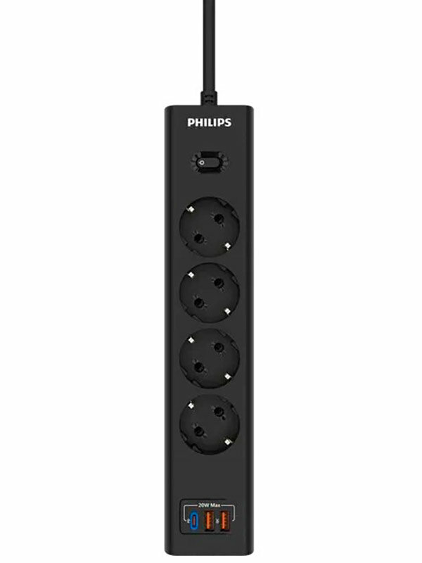 Сетевой фильтр Philips, 3 розетки, 3м, Черный, CHP2135BB/51 - фото №3