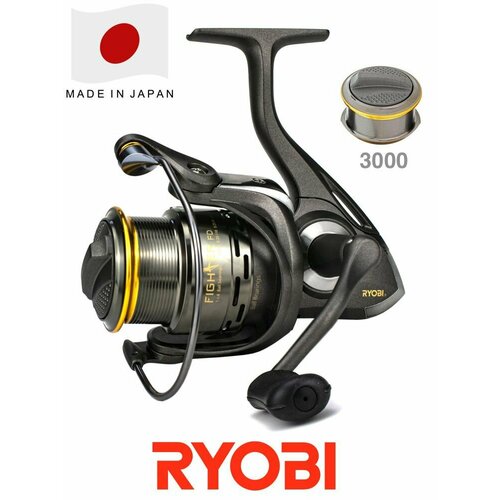 Катушка RYOBI FIGHTER FEEDER 3000 4+1 / Комплект 150 м лески, 2 тюбика смазки, Риоби