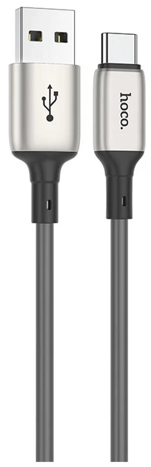 Кабель USB HOCO X66 Howdy USB - Type-C, 3A, 1 м, серый кабель для телефонов быстрой зарядки — фото 1