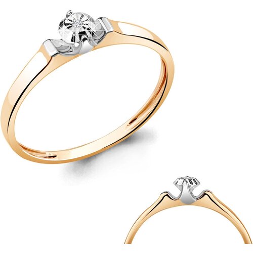 фото Золотое помолвочное кольцо aquamarine с бриллиантом 963943к diamant-online