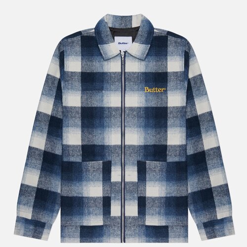 Мужская демисезонная куртка Butter Goods Plaid Zip Thru Overshirt синий, Размер S