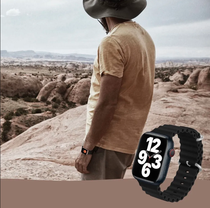 Ремешок Ocean Band для Apple Watch ULTRA 49mm, Series 1-8, SE, 42/44/45/49mm, хаки (зеленый), рифленый - фотография № 6