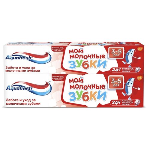 AQUAFRESH Зубная паста Мои молочные зубки,50 мл,2 шт