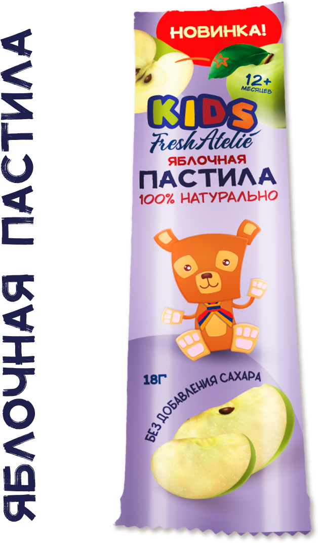 Пастила для детей раннего возраста Fresh Atelie KIDS Пластинка яблоко 18 г 1 шт.