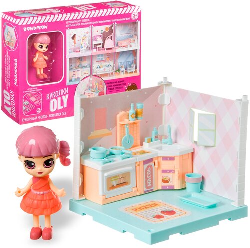 BONDIBON кукольный домик Куколки Oly Кухня ВВ4491, розовый/голубой