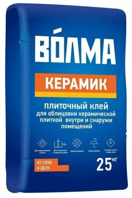 Клей Для Плитки И Камня Волма Керамик клей плиточный морозостойкий (25кг) / волма Т14 Керамик плиточный клей для плитки морозостойкий (25кг)