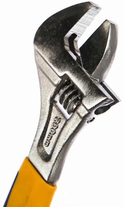 Ключ разводной 200мм с двухкомпонентной рукояткой (KRAFT) - фото №4