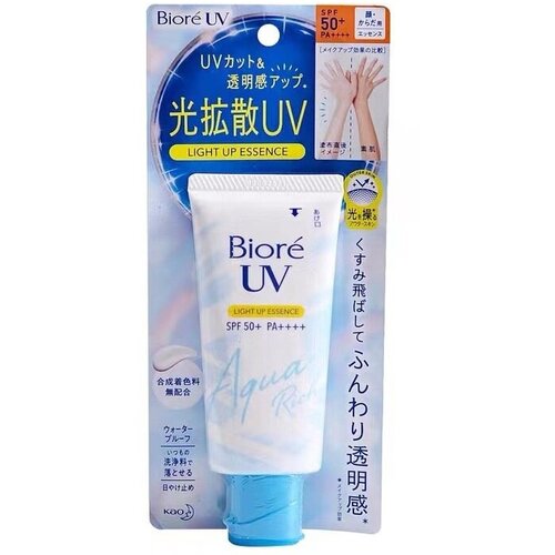BIORE UV Light Up Essence SPF 50+, японский солнцезащитный крем, суперлегкий матирующий санскрин, 70 мл
