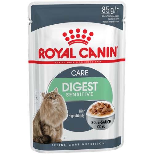 royal canin digest sensitive кусочки в соусе для кошек с чувствительным пищеварением 85 гр 3 уп РК Дайджест Сенситив пауч д/кошек с чувствительным пищеварением (соус) (вес 85 гр)