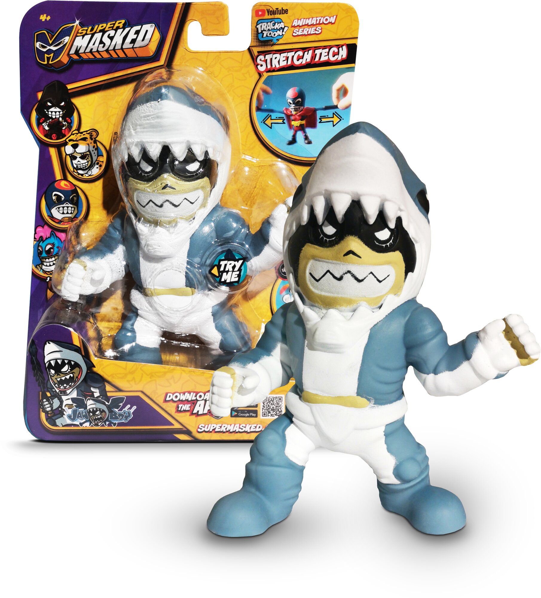 Игрушка-тянучка Supermasked. Супергерой: Jaw Boy (со звуком) Best Toy Forever - фото №1