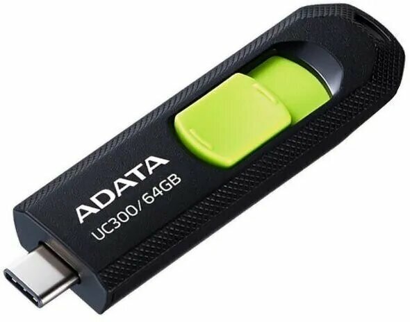 USB Flash накопитель 64Gb ADATA UC300 Black/Green (ACHO-UC300-64G-RBK/GN)