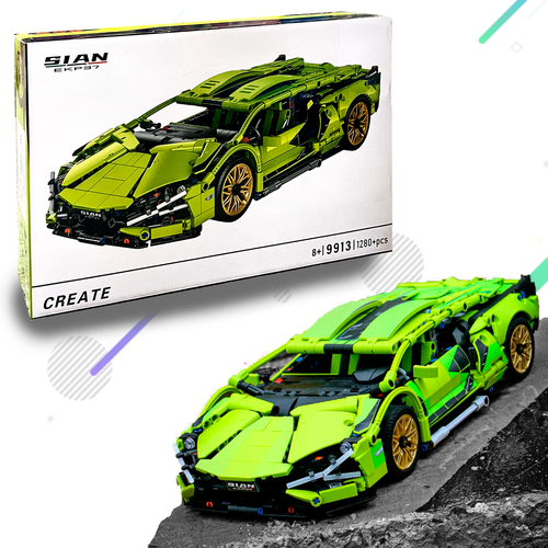 конструктор lamborghini sian ekp37 create 9913 Конструктор Lamborghini Sian FKP 37, Набор 9913 Техник 1280 деталей / Развивающий конструктор для мальчиков и девочек