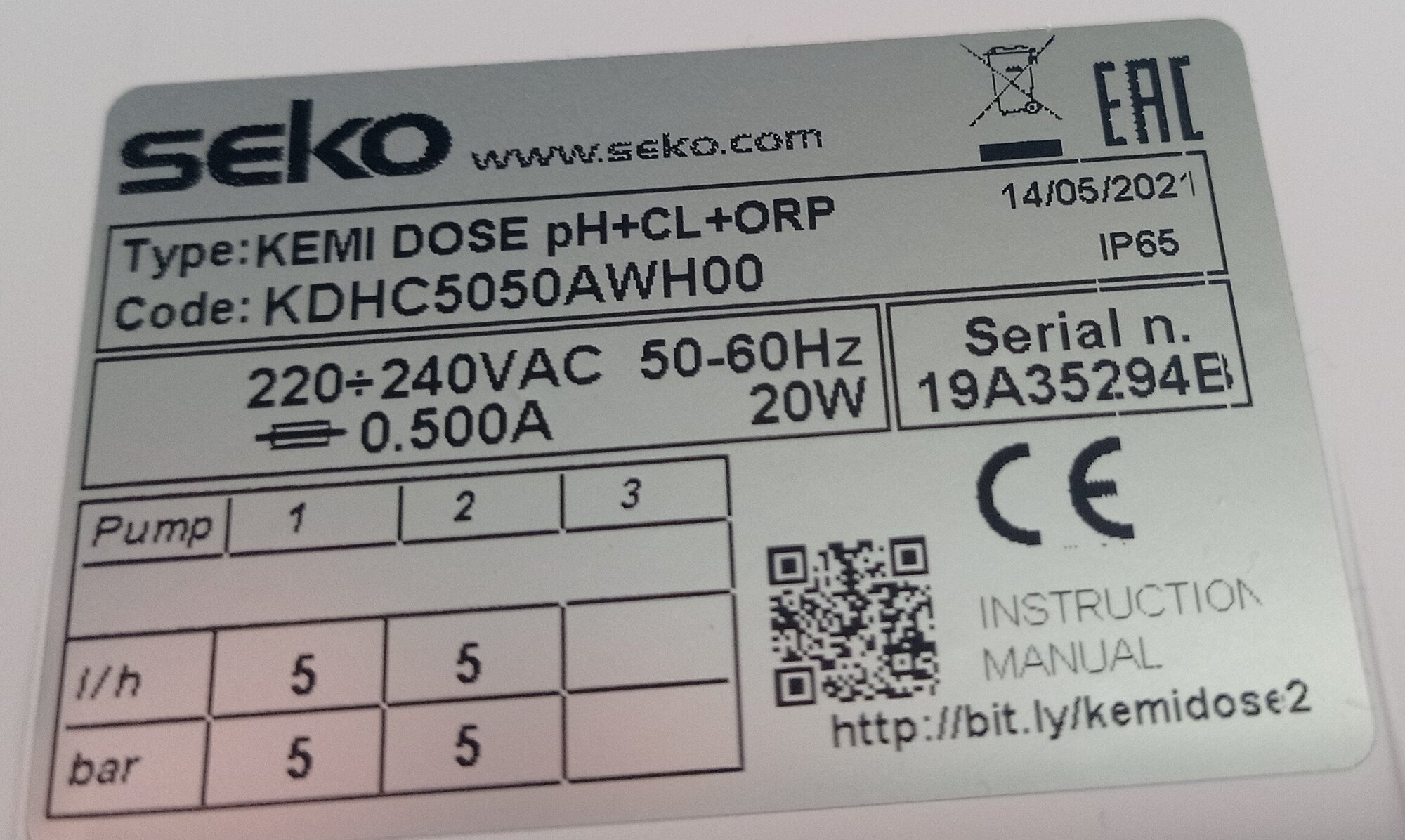 Станция дозирования Seko KemiDose Double (pH, ОВП, хлор, WiFi) - фотография № 12