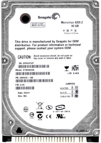 Жесткий диск Seagate ST980829A 80Gb 4200 IDE 2,5" HDD