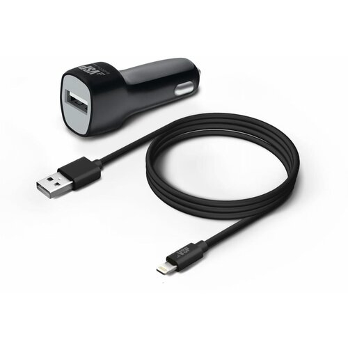 АЗУ VSP [Lightning] для Apple, 1A, черный [22032] зарядка в прикуриватель grain 2 usb 3 1a 5w черный