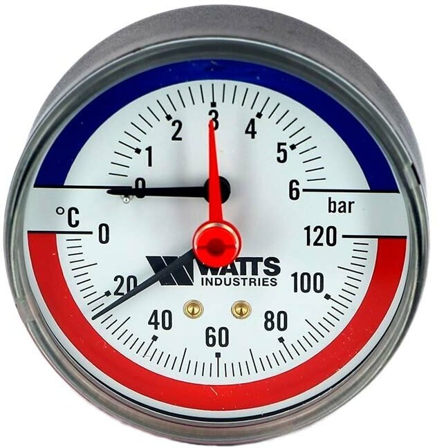 термометр аксиальный, 6 бар, темп. 120 гр., 1/2" н, mp-у MPF - фото №4