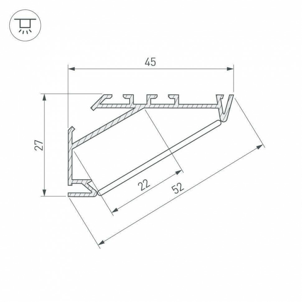 KLUS-P45.30-2000 ANOD 025469 Профиль 2000x27x45 мм Упаковка (2 шт.) Arlight - фото №6