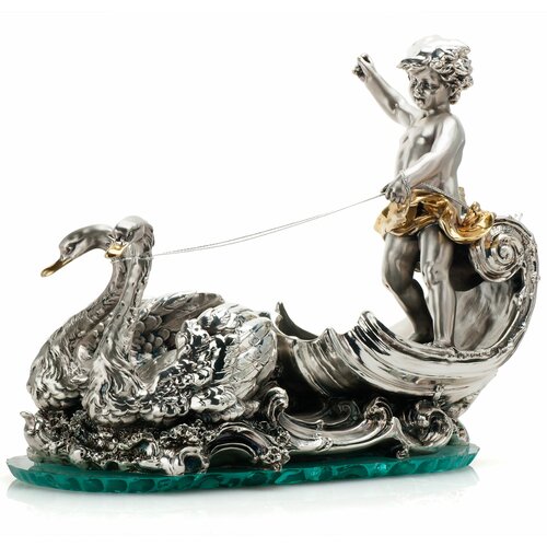 Статуэтка для интерьера KRISA Лебеди, несущие Персея по волнам, высота: 32 см