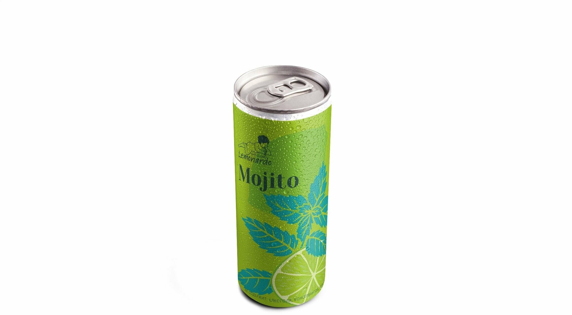 Напиток газированный Лимонад Мохито без сахара / Lemonardo Mojito, алюминиевая банка 330мл. 6шт