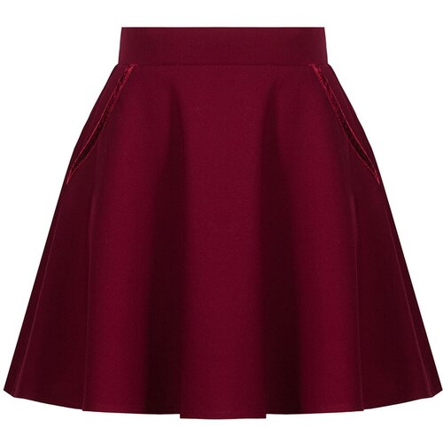юбка полусолнце с декоративной прострочкой Юбка-брюки Stylish Amadeo, размер 170, бордовый